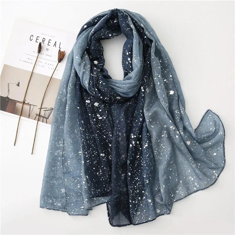 

Fashion Glitter Shiny Dot Viscose Shawl Scarf Lady High Quality Wrap Gradient Stole Muslim Hijab 180*90Cm