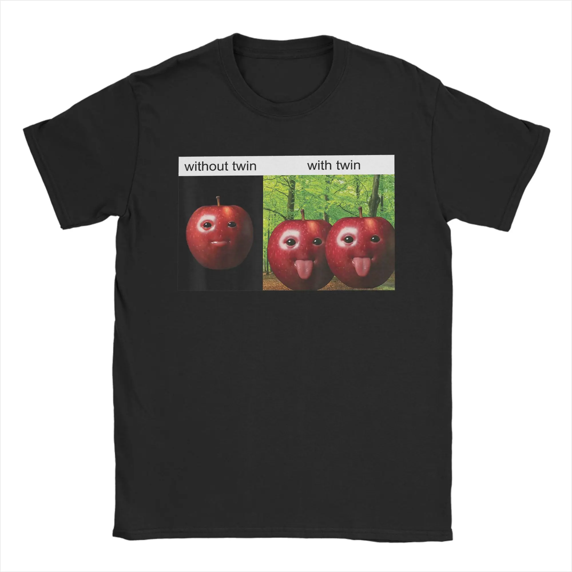 AI Apple gen z Meme BrainRot Humor Tongue Out Men T Shirts  Leisure Tee Shirt Short Sleeve T-Shirts Pure Cotton Summer Tops