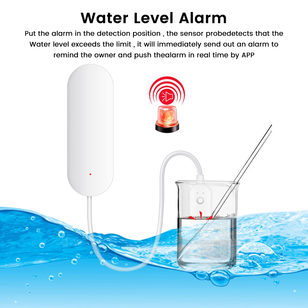 Sensore di livello dell'acqua Zigbee rilevatore di allarme di perdite d'acqua intelligente allarme di inondazione protezione di sicurezza di troppopieno Smart Life eWeLink