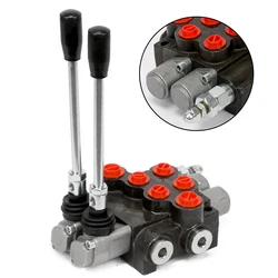 2 Spool Hydraulic Directional Control Valve 11GPM 3600PSI Double Acting Cylinder Spool P40 Integral Multi-way Reversing Valve