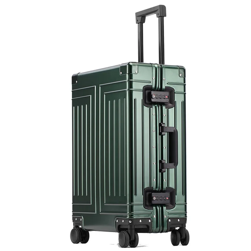 20"24"26"29" Inch luggage Aluminum Trolley Suitcase Waterproof Metallic Cabin Luggage Trolley Bag With Wheels suitcase