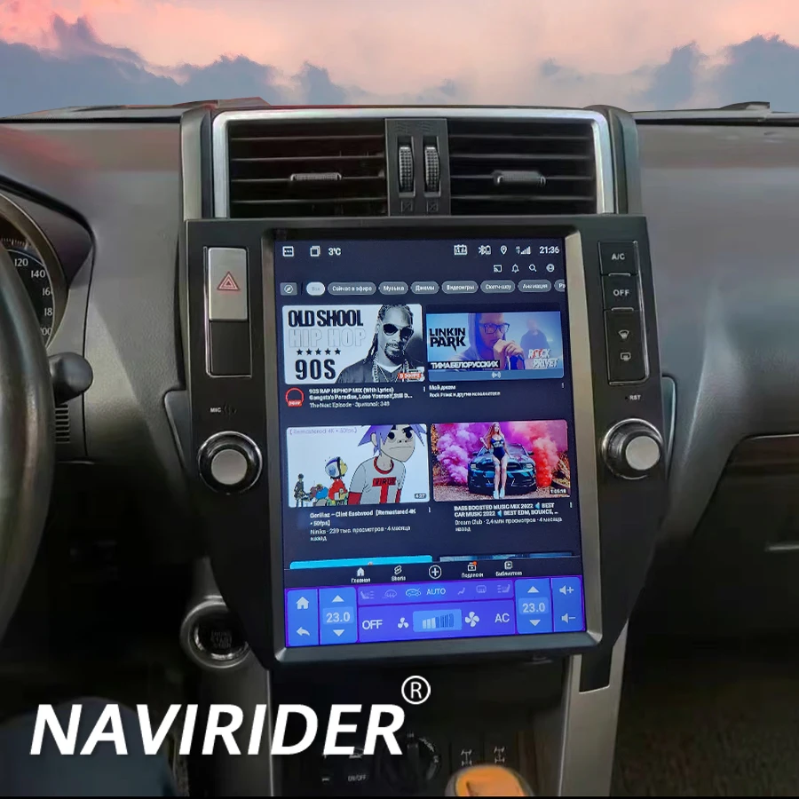 

NaviRider 12,3-дюймовый экран Android 14 для Toyota Land Cruiser Prado 150 2010-2017, автомобильный радиоприемник, стерео мультимедийный плеер, навигация