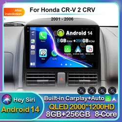 Android 14 Multimedia  Auto Radio For Honda CR-V 2 CRV 2001 2002 2003 2004 2005 2006 player GPS Track Carplay 2din Car Radio DSP