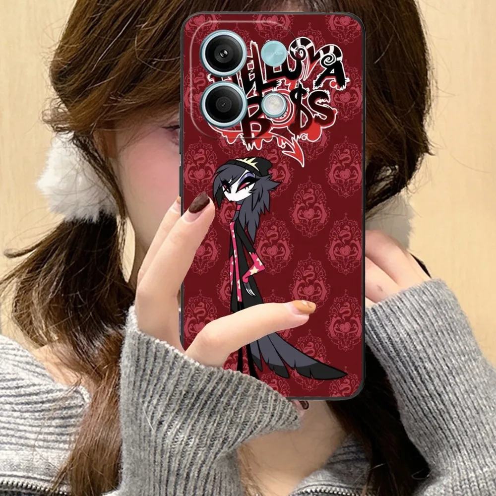 H-Helluva Boss حافظة هاتف محمول لهاتف Xiaomi Redmi Note 13 12 11 10 9 POCO F4 F5 M5 X5 Pro Plus 5G غطاء هاتف أسود Funda