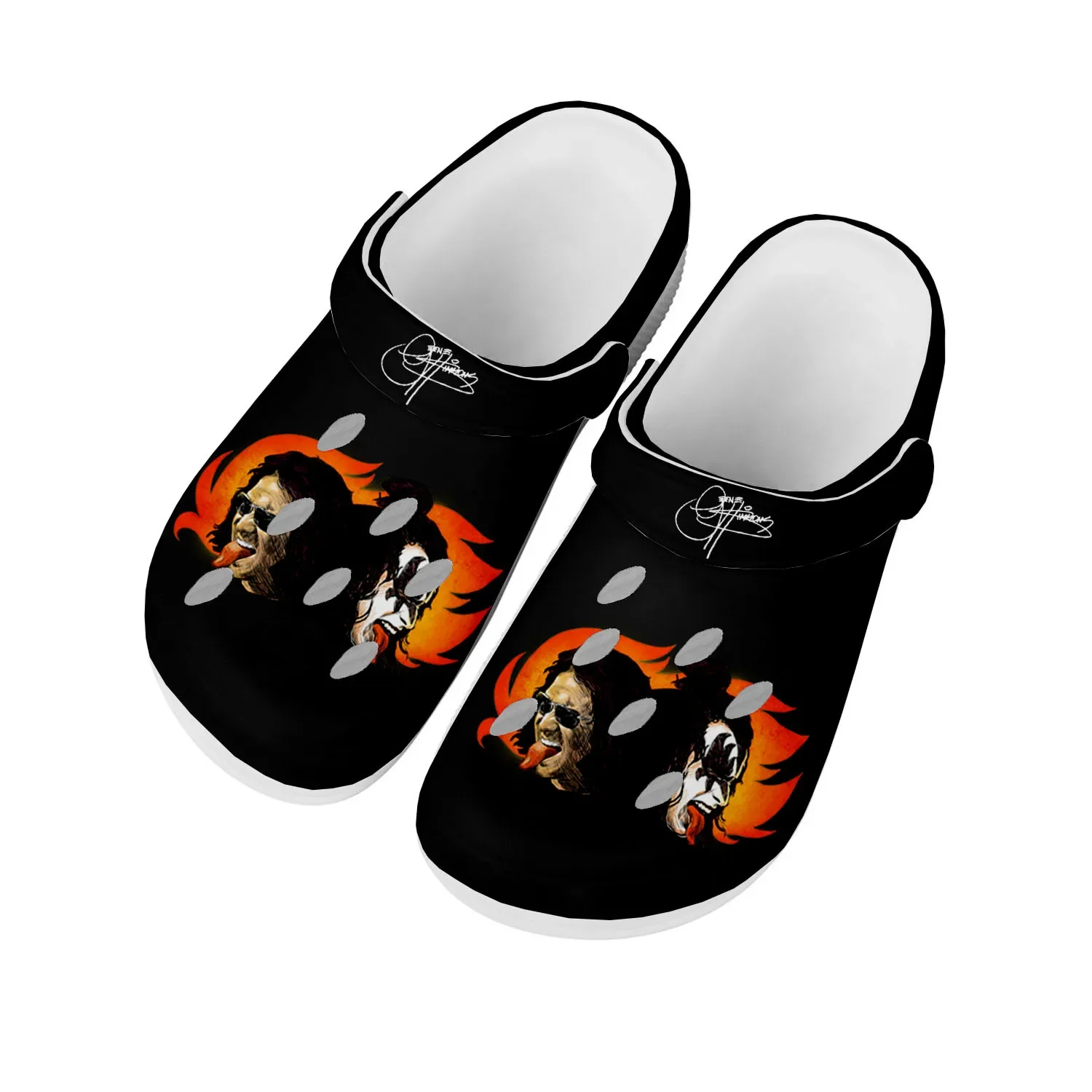 Gene Simmons Rock Singer Home Clogs Custom Water Shoes Mens Womens Teenager Shoe Garden Clog Breathable Beach Hole Slippers