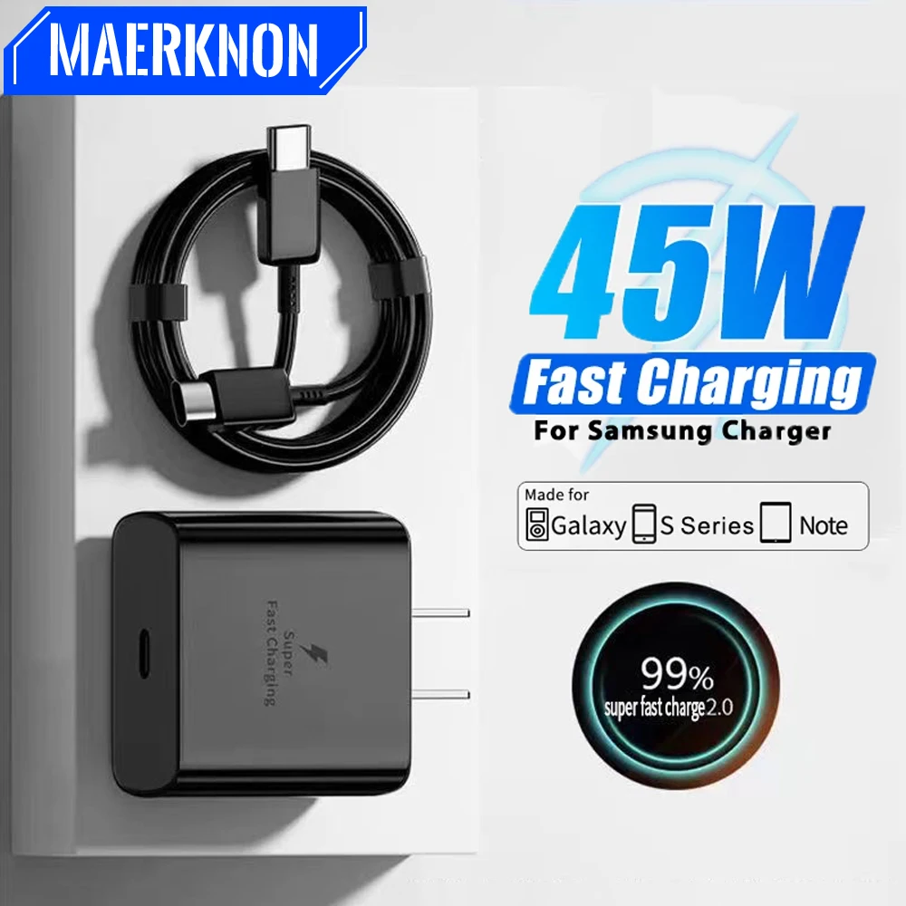 45W Original Charger For Samsung Galaxy S22 USB C Charger Fast Charging For Samsung S23 Zflip 5 3 PD Type C Charger Quick Charge