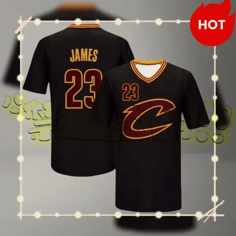 Latest Popular Basketball Series James Cavaliers Fan Edition 2 # 23 Shirt Trendy Men's Fashion Adult Children's Men's T-shirt