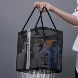 여성을위한 패션 메쉬 Tolietry 가방 화장품 가방 여행 휴대용 대용량 메이크업 케이스 주최자 보관 가방 여행 핸드백