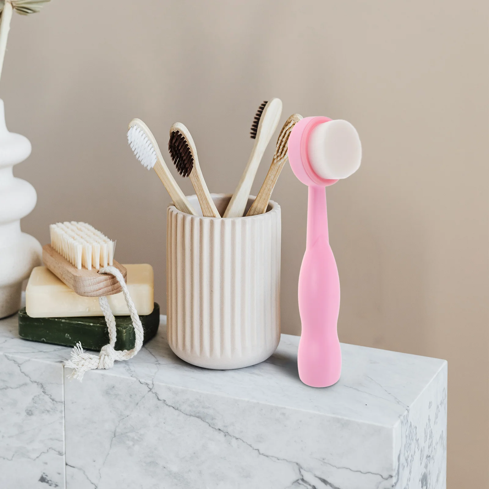 Spazzola manuale per la pulizia del viso Scrubber per il viso con setole morbide esfoliante profonde per la rimozione dei punti neri Strumento di bellezza per la pulizia quotidiana del viso