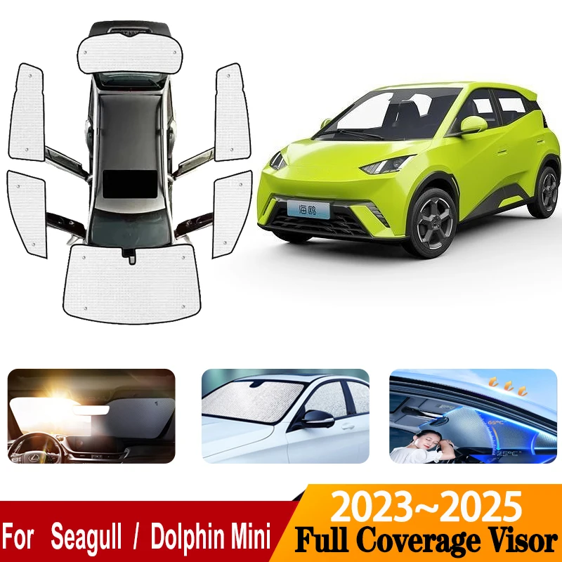 

Car Sun Visors For BYD Seagull Accessories Dolphin Mini 2023 2024 2025 Anti-UV Sunscreen Window Sunshade Covers Car Accessories