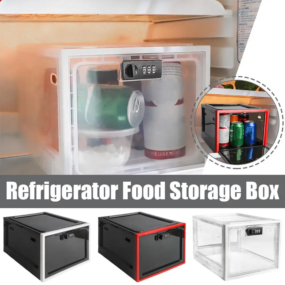 Refrigerator Food Transparent Storage Box With Combination Lock Compact Box Mobile Sanitary Password Box Phone Tablet Medic P3H0