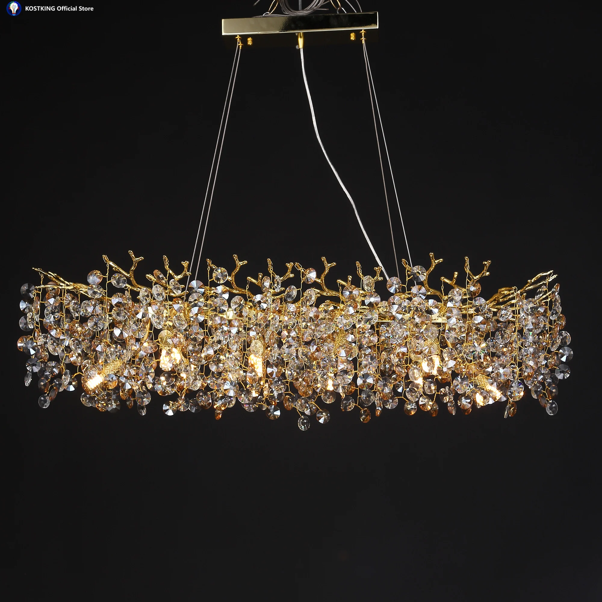 

Modern Luxury Crystal Waterfall Chandelier Creative Design Nordic Led Chandeliers Pendant Light For Office Restaurant Home