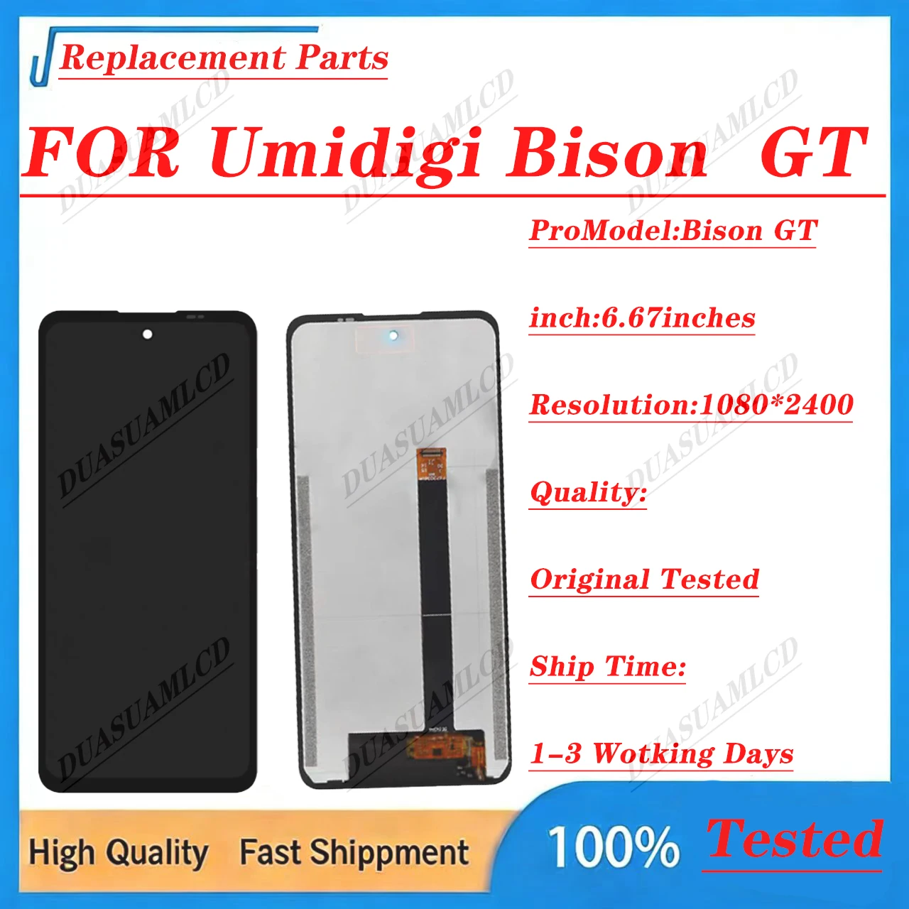 For Umidigi Bison GT LCD Display Touch Screen Digitizer Assembly Replacement Parts Smartphone Screen Replacement