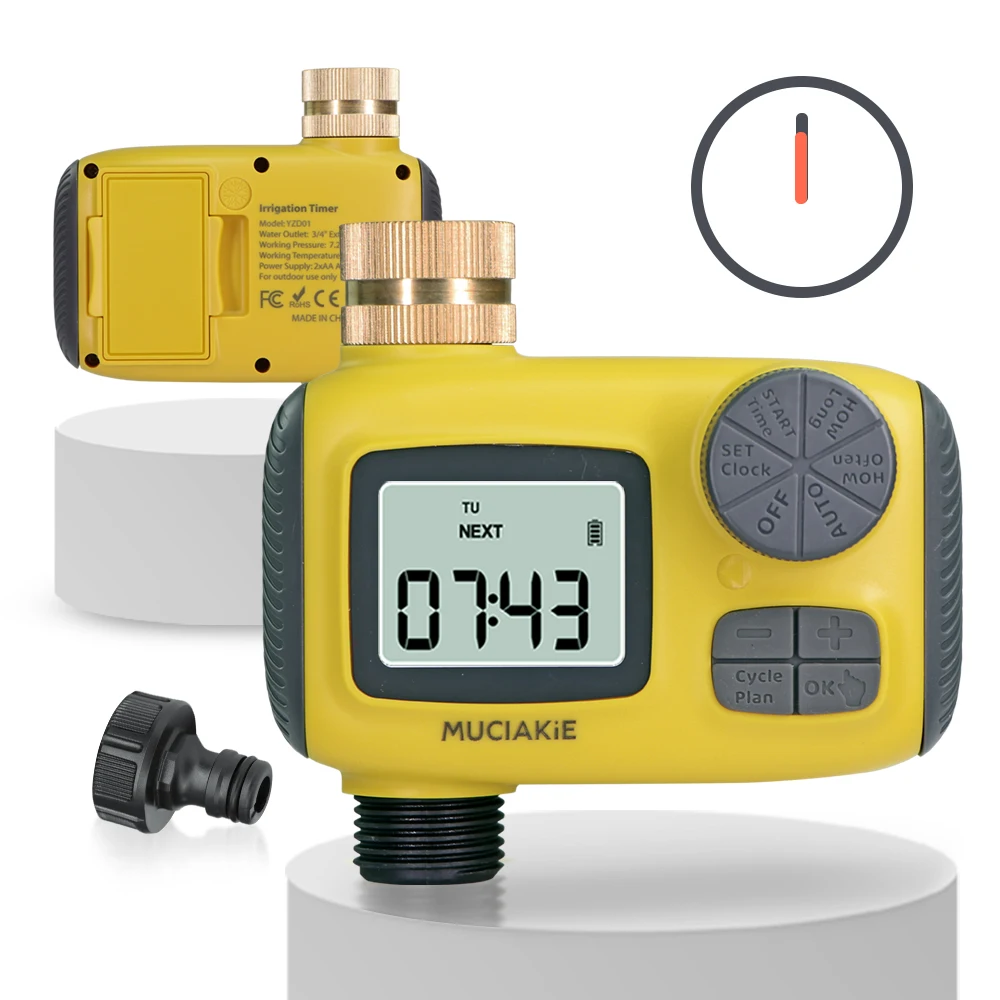 

BSP/NPT садовый программируемый таймер ирригации с задержкой дождя, блокировка от детей, ЖК-дисплей для внутреннего/наружного крана, контроллер полива шланга