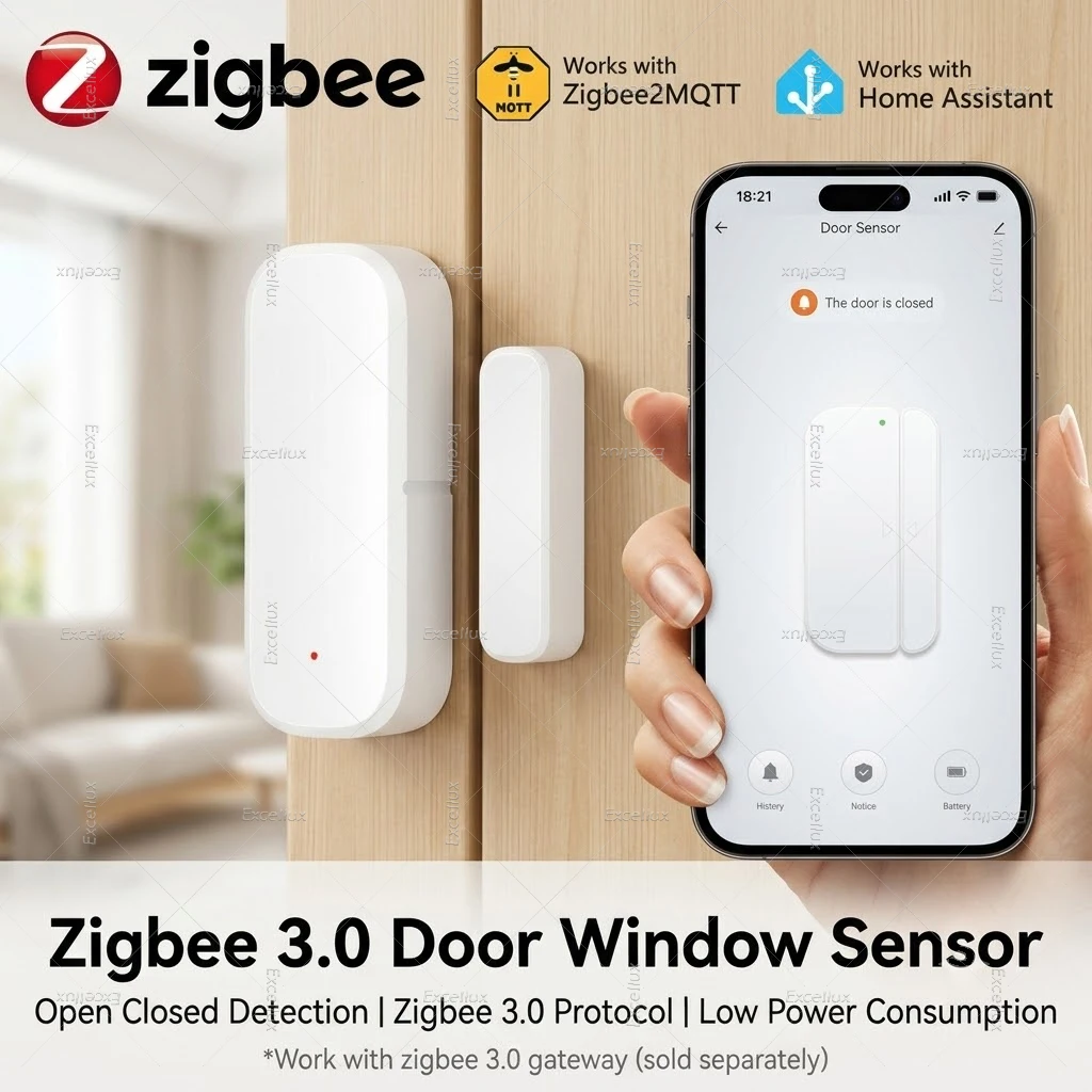 Tuya Zigbee 3.0 Door Window Sensor Burglar Magnetic Contact Open Closed Detector Smart Home Sensor Works With Smart Life Z2M Hub