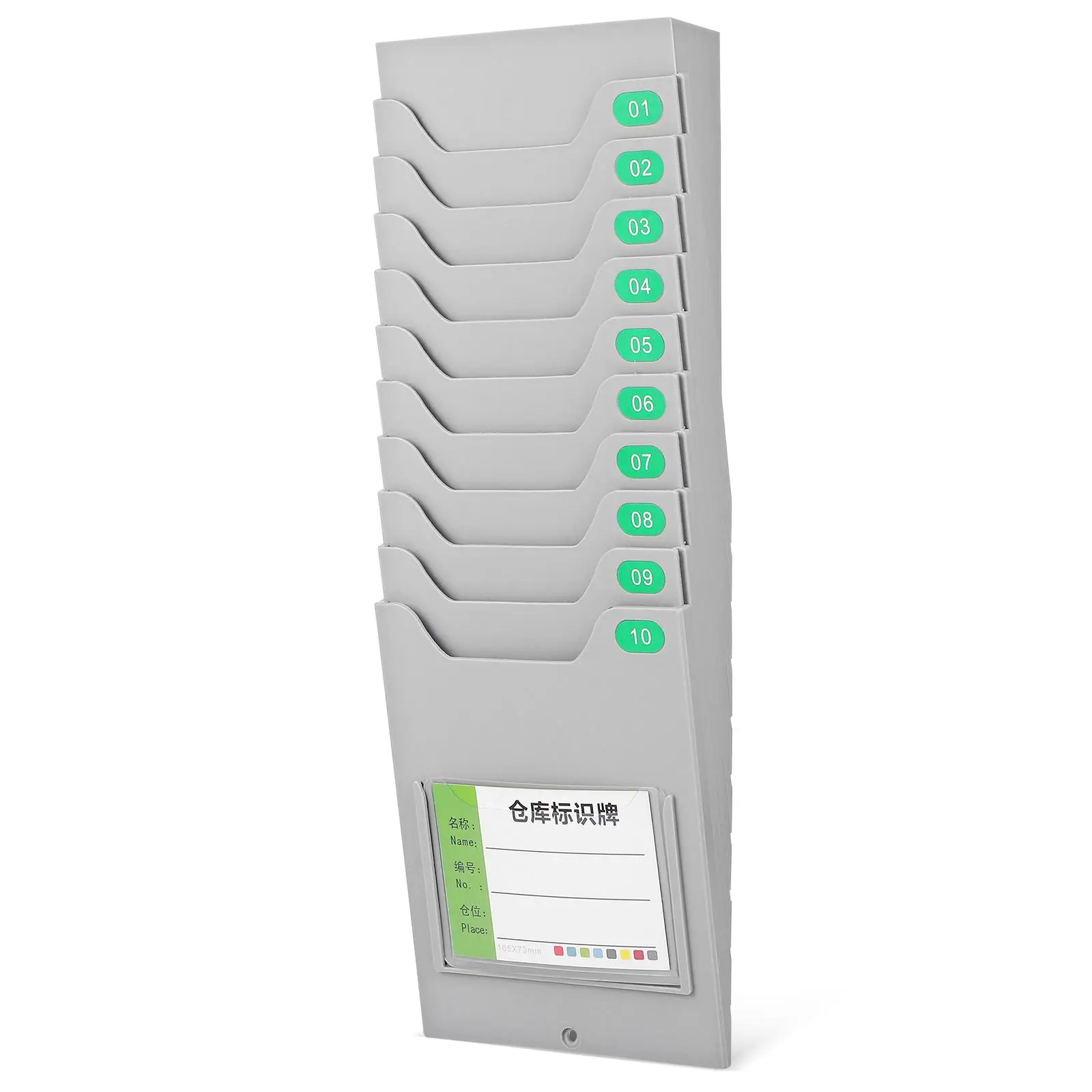 Material Card Wall Vertical Mount Punch Holder for Warehouse Office Staff System Plastic Pocket Frame