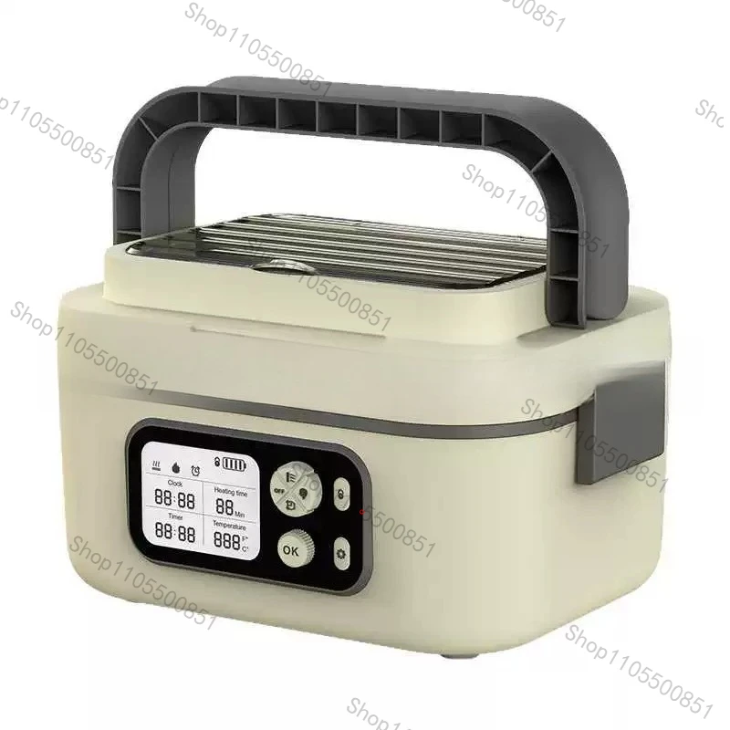 1.5L Heated Lunch Box with Knob Control, No Water Needed Self Heating Bento for Adults, Portable Electric Food Warmer