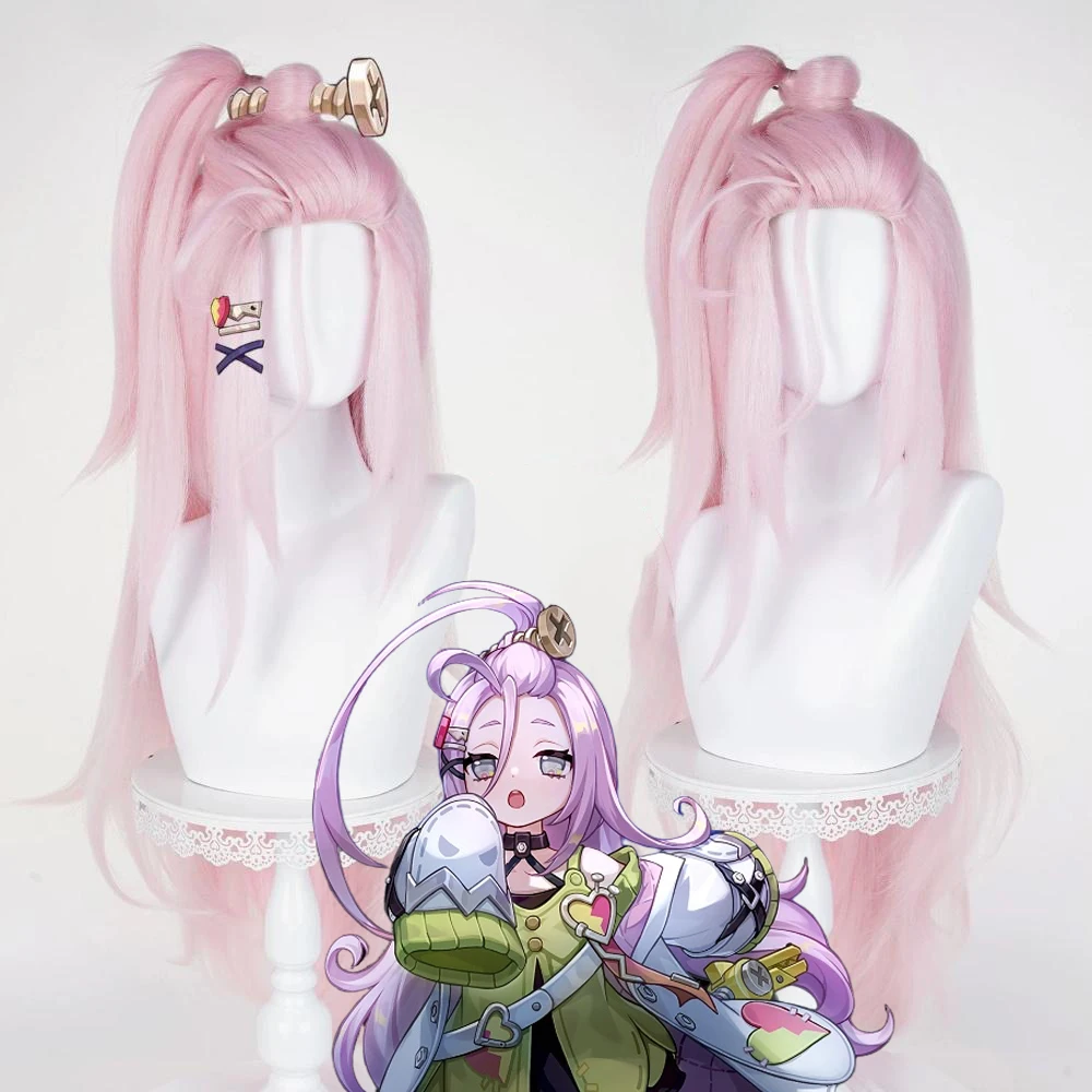 Game Genshin Impact Aino Cosplay Pruik Vrouwen Lolita Roze Lang Haar Hittebestendige Synthetische Pruiken Halloween Carnaval Prop