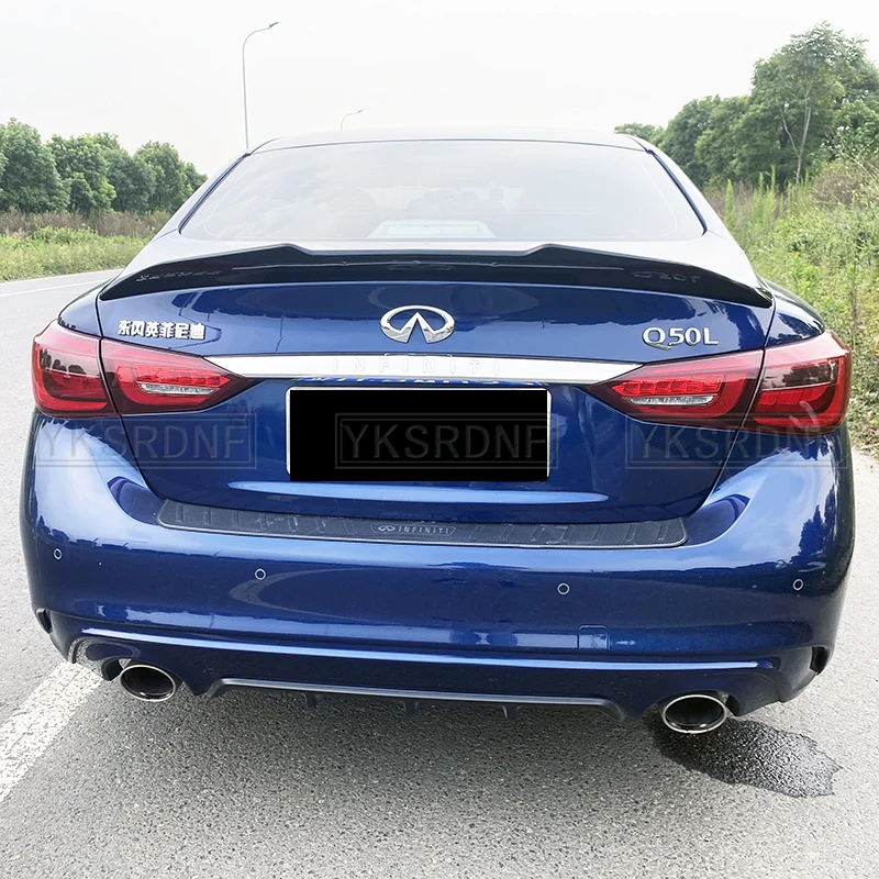 High Quality For Infiniti Q50 Q50S 2014-2020 4-Door Saloon PSM Spoiler ABS Rear Wing Glossy Black Or White