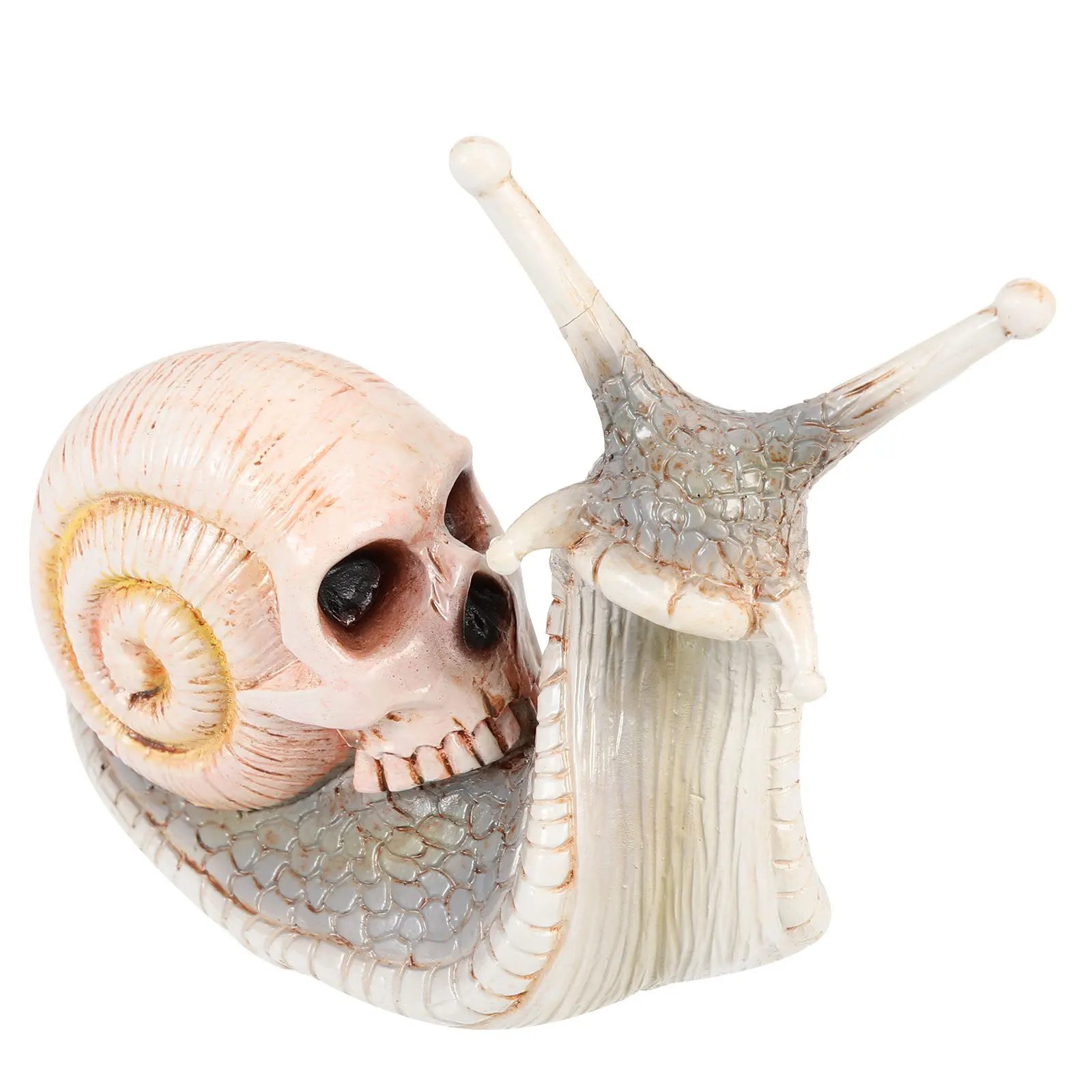 Resina premium micro crânio caracol ornamento halloween paisagem decoração para planta pote mesa superior diy artesanato cena layout jardim