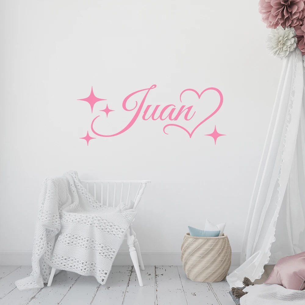 1pc Hot Personalize Custom Name Stars Love Wall Sticker Home Decor Decoration For hallway Vinyl Mural Decal