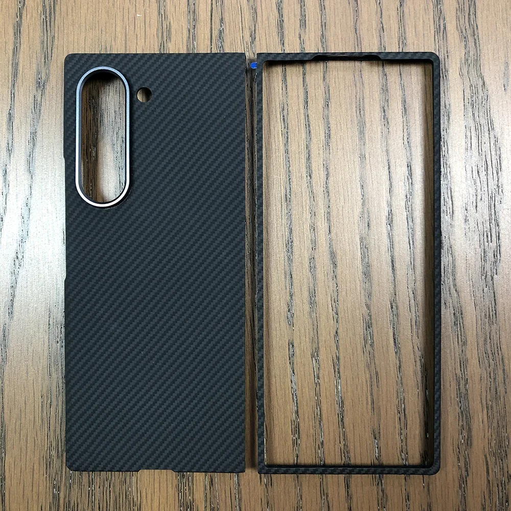 Phone black case for SAMSUNG Galaxy Z Fold6 fold 6 Kevlar case real Aramid Carbon Fibe case Wireless charging Magnetic