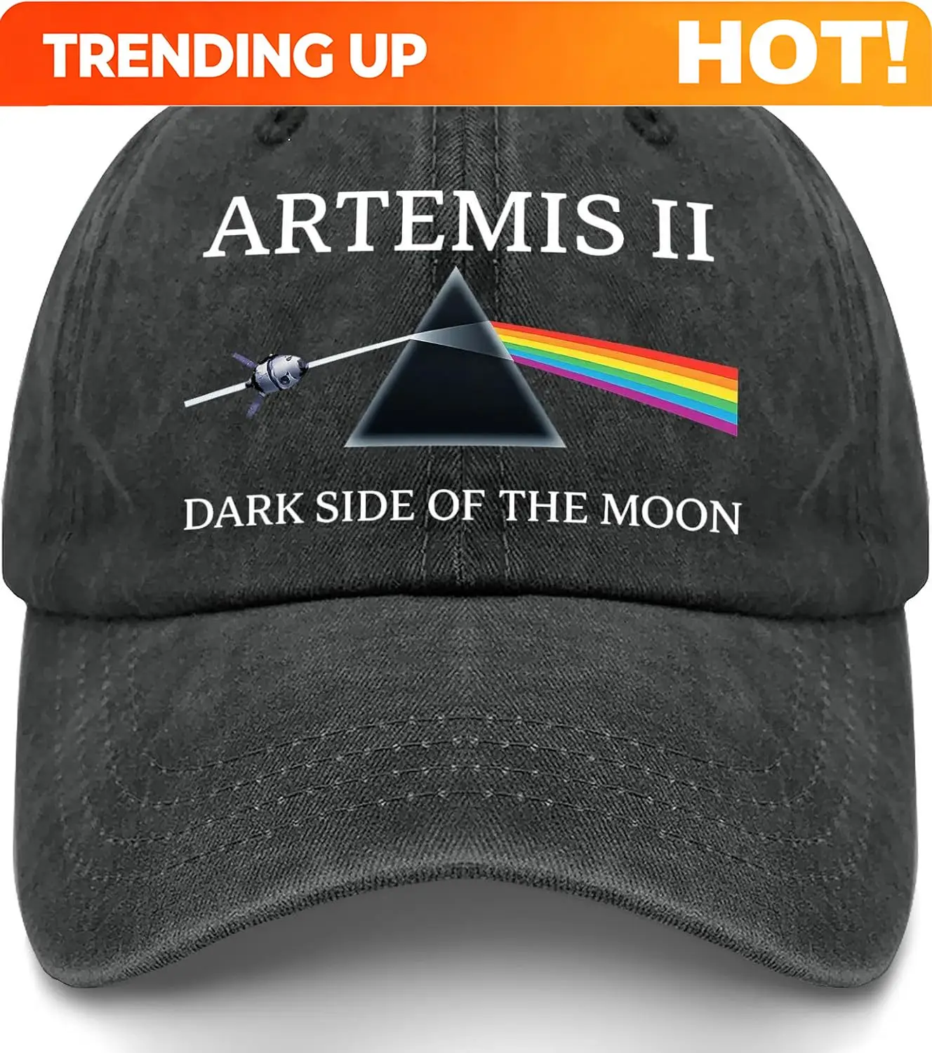 Artemis II 2026 Dark Side of the Moon Hat,Lunar Mission Cap for Men, Vintage Space Baseball Hat
