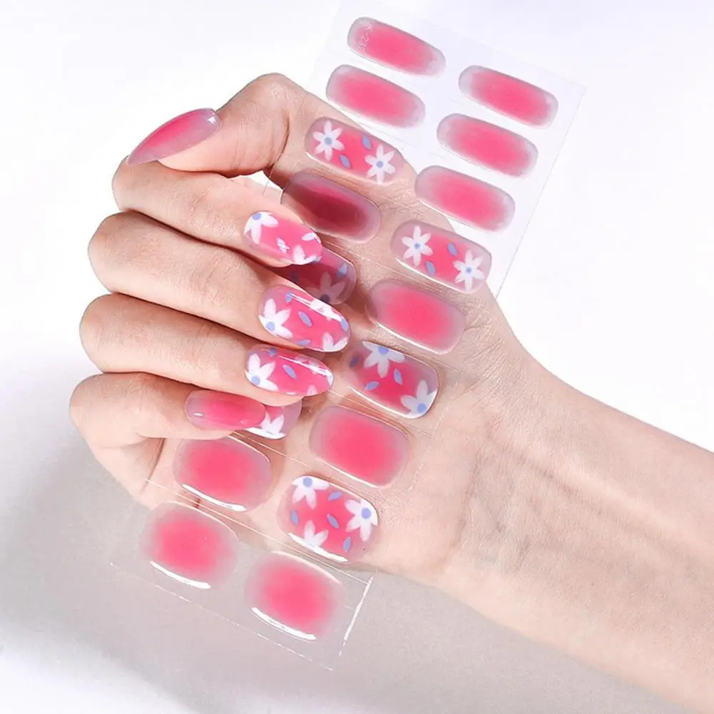 Gel Nagelstickers Moeiteloos Nail Styling 24 Stuks Uv Semi-Uitgeharde Gel Nagelstrips Met Eenvoudige Applicatie Verwijderen Met Nagelvijl Zacht