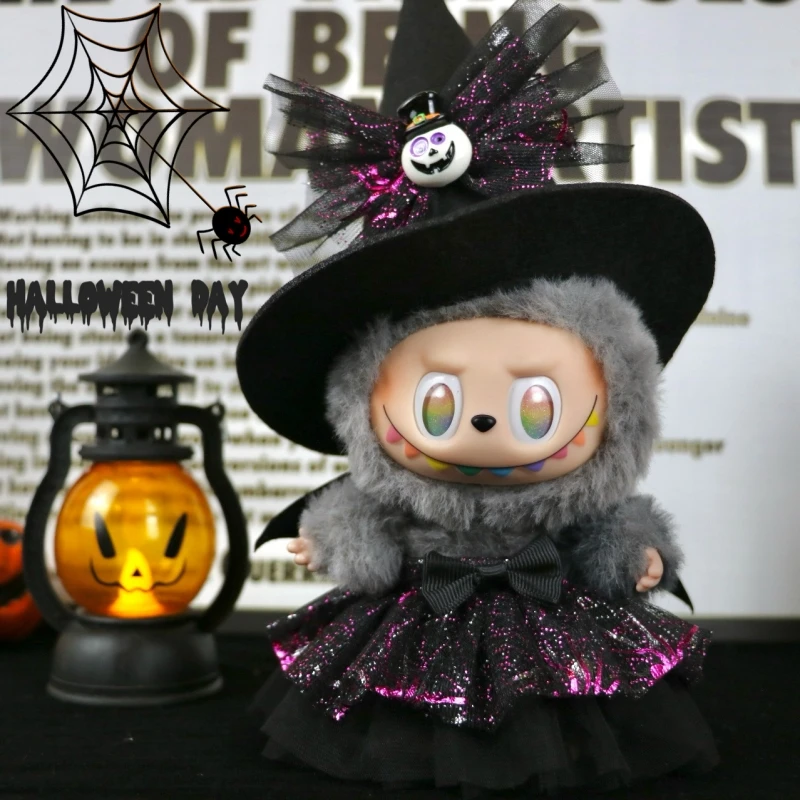 

17 см Labubu Хэллоуин Карнавал Вечеринка Дьявол Одежда для V1 V2 V3 Креативная шаль в виде тыквы DIY Наполнительные аксессуары Детская игрушка в подарок