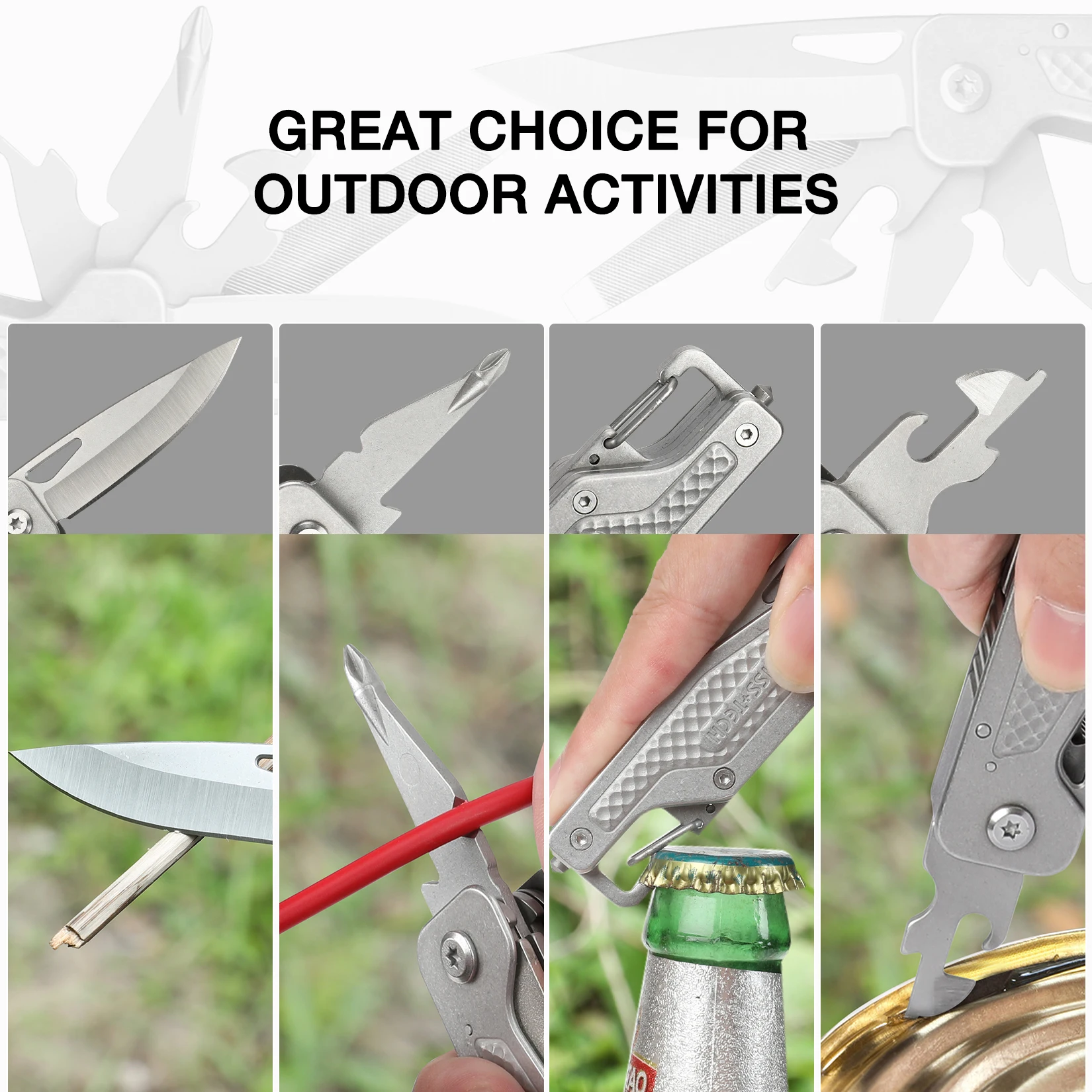 SWISS TECH 13 in 1 Multi-Tool Folding Mutifunctional Knife Screwdriver Can Opener Wire Stripper Outdoor Pocket Tool