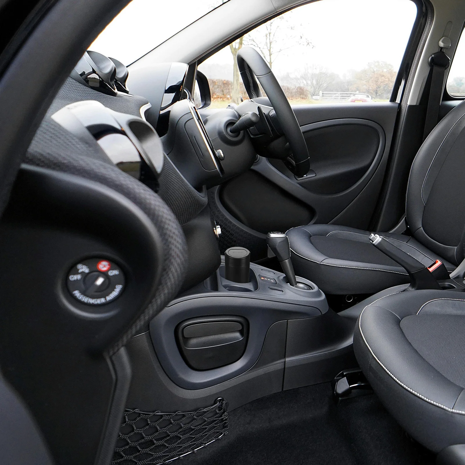 

Portable Black Car Trash Can Leakproof Flip Lid Large Capacity Garbage Bin Small Interior Storage Container Vehicle Rubbish