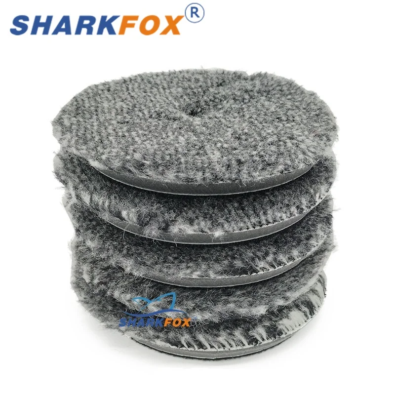 

Sharkfox3(80mm)/5(125mm)/6(150mm) Inch 100% Wool Polishing Buffing Waxing Pad Woolen DA Polishers Cutting Pads