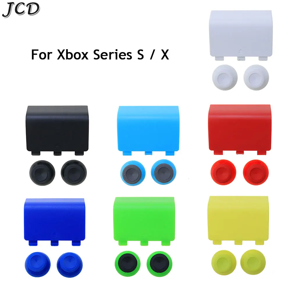 

JCD Plastic Battery Cover Back Lid Door Shell for XBox Series S X Controller 2pcs 3d Analog Thumb Sticks Grip Joystick Cap