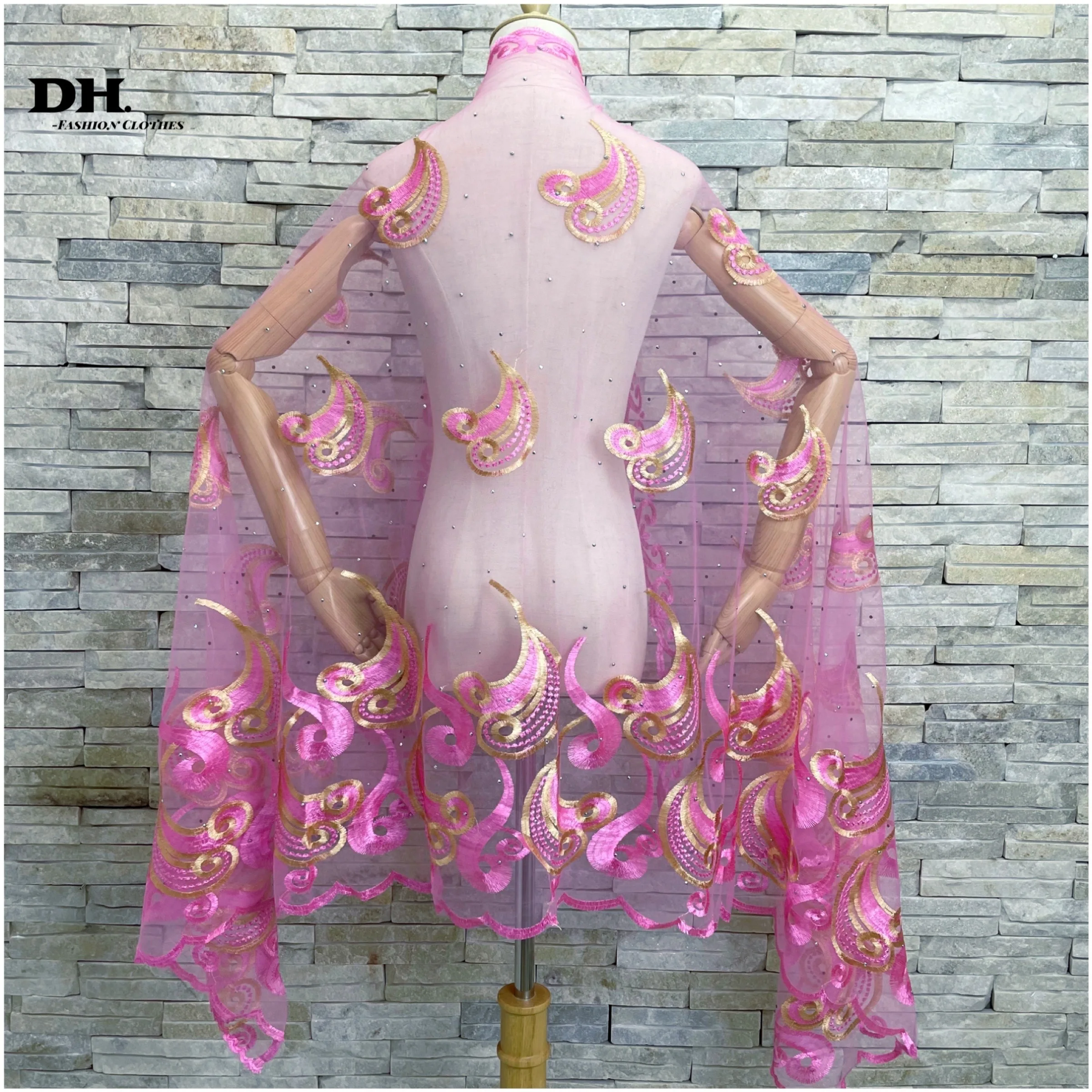 

New Muslim Ramadan Hijab Femme Musulman Foulard Hijabs For Woman African Islam Dubai Net Embroider Scarf Shawl 200x100cm