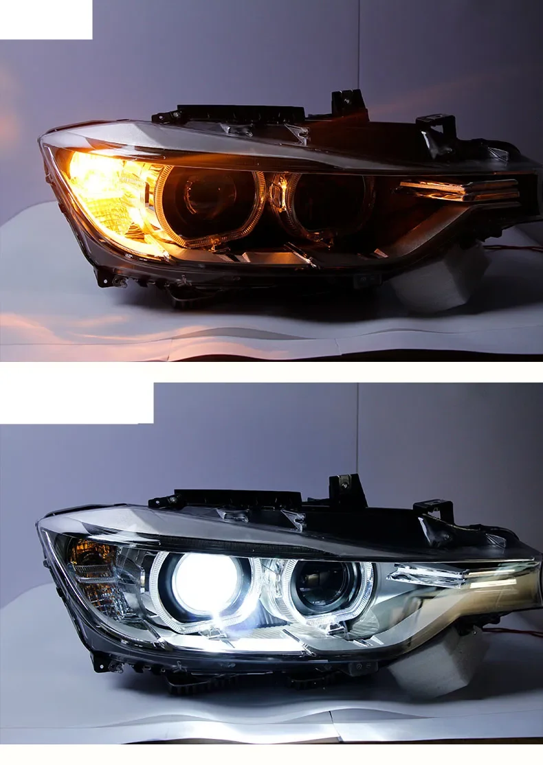 

Headlight assembly for BMW 3 series 13-15 LED Angel Eye Daytime Running Light Lens Xenon Lamp car accessories