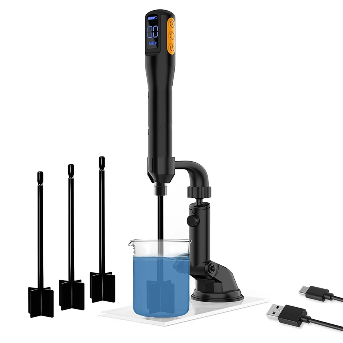 

A79G Модернизированный миксер для смолы, электрическая мешалка для эпоксидной смолы, миксер для краски и миксер для эпоксидной смолы с таймером и подставкой для миксера