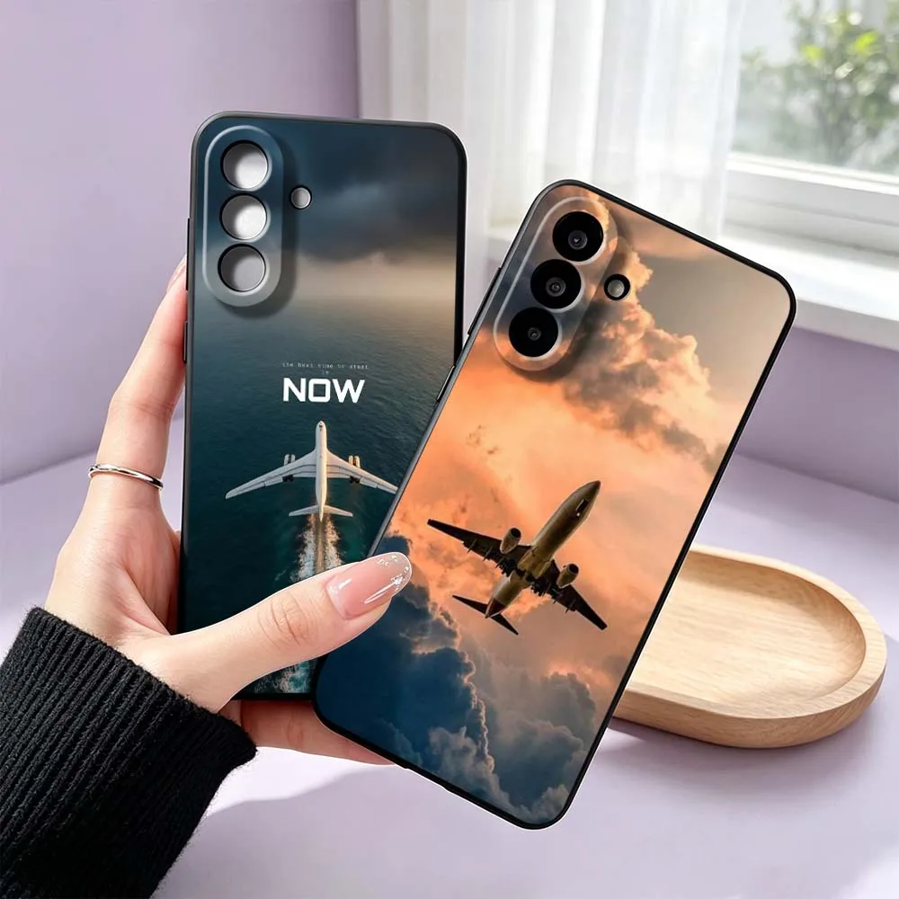 Airplane Sunset Runway Cover For Samsung Galaxy A30 A26 A25 A23 A21 A17 A16 A15 A14 A13 A07 A06 A05 Phone Case