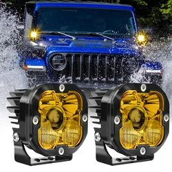 BraveWAY Super Bright 3 inch LED Working Light for Motorcycle offroad use Truck Driving Lamps Spot+Flood Beam Yellow/White