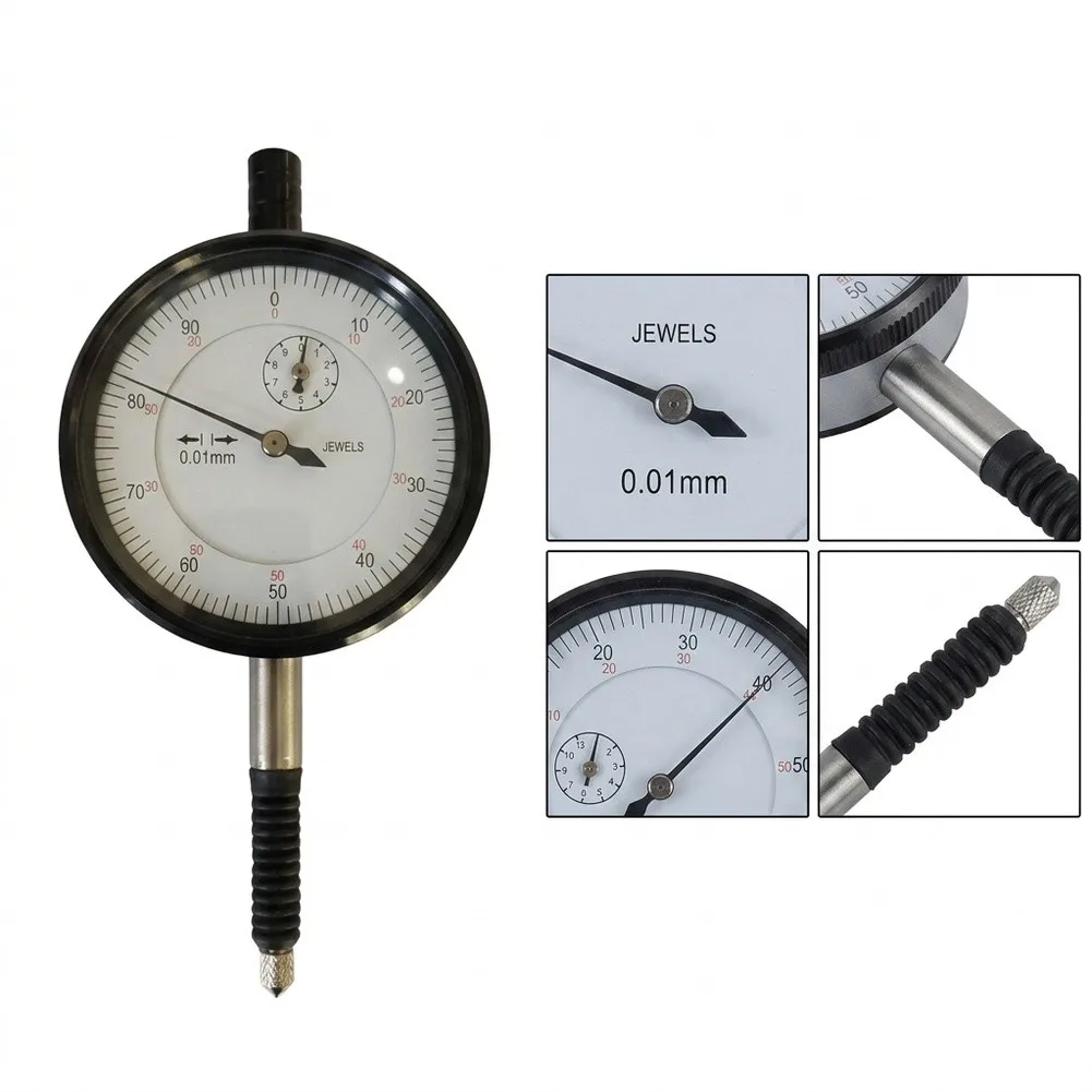 0.01mm 0-10mm For Dial Indicator Gauge IP54 Waterproof Shockproof Wear Resistant Tool Steel Tip For Mechanical Measuring Level T