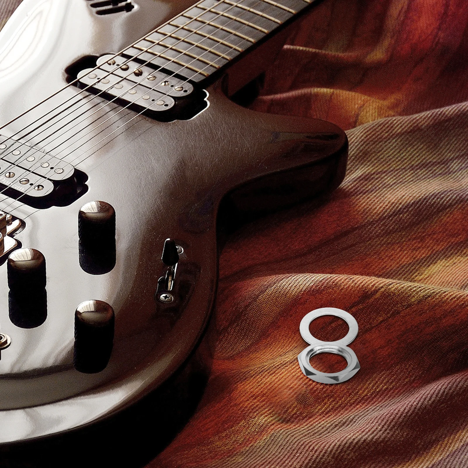 

10 set Jack Electric Nuts Alloy Washers Input Socket Output Socket Nut Durable Parts Guitar Accessories Guitar Nut Washer Set