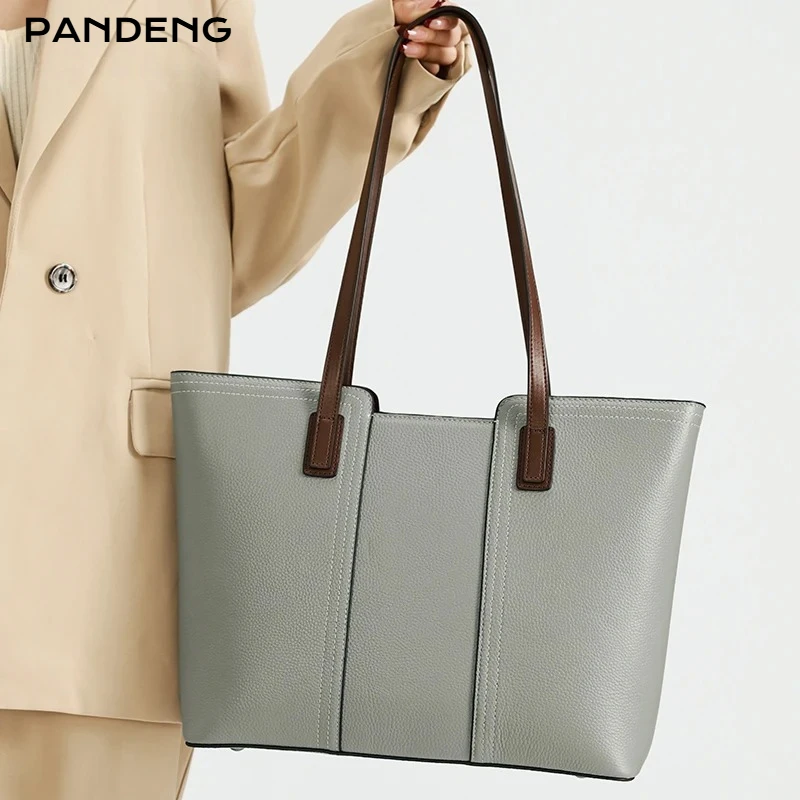 Female Cowhide Luxury Underarm Bags Women's Cow Genuine Leather Bag Ladies Large Capacity Versatile Shoulder Commuter Handbags