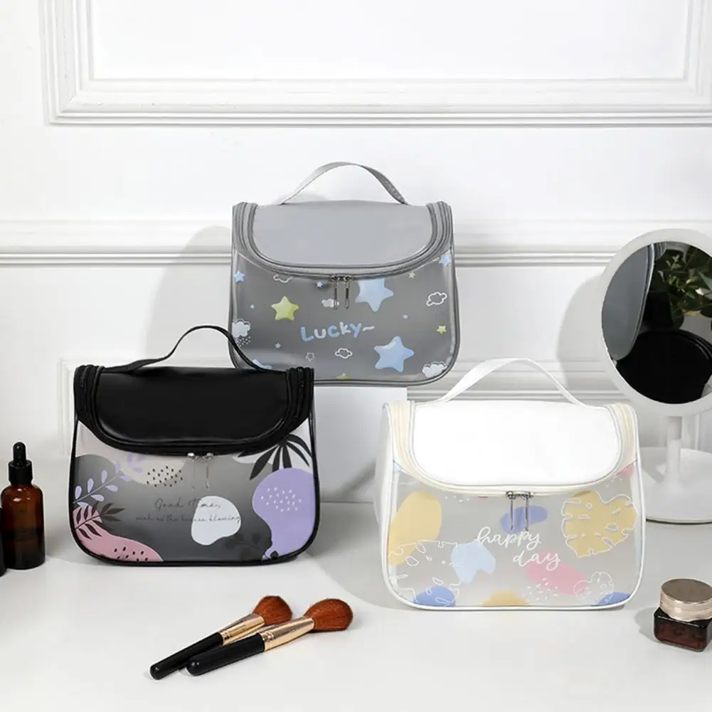 PVC Cosmetic Bag Waterproof Travel Makeup Storage Pouch Transparent Toiletry Organizer Bag Vacation Travel Toiletry Bag