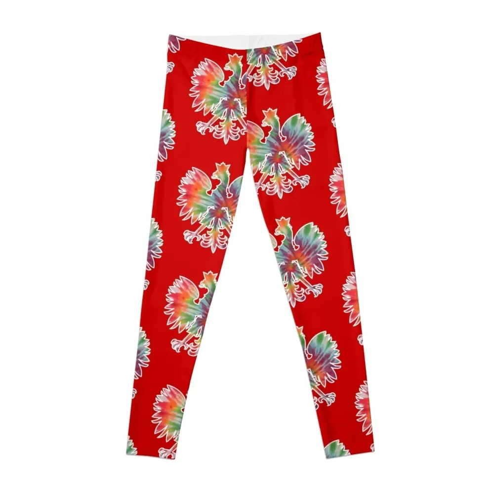 

Polish Pride Eagle Dyngus Day Tie Dye Leggings gym womans legings for fitness Womens Leggings