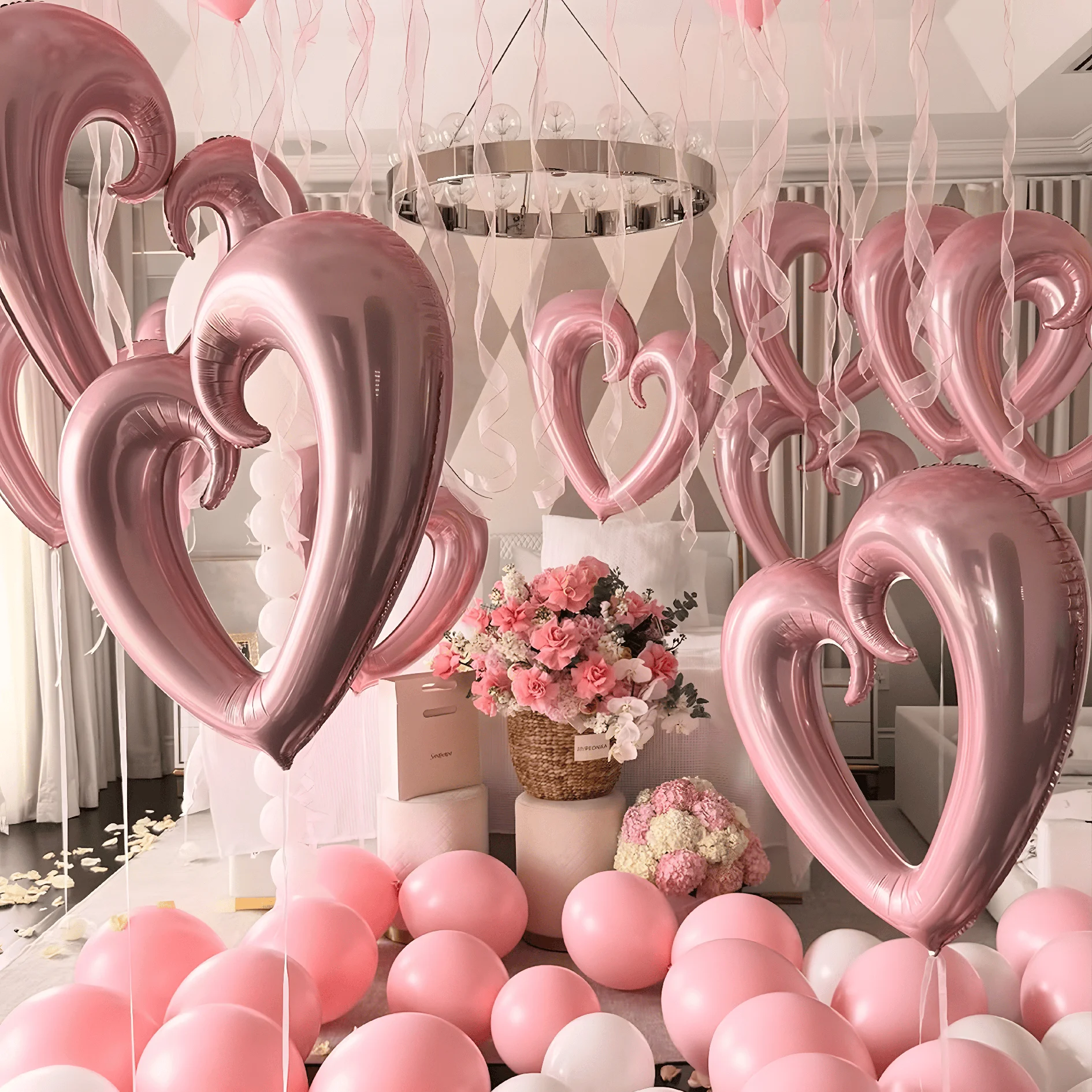 36 Zoll Herzförmiger Aluminiumfolienballon mit Haken, Valentinstag, Jahrestag, Geburtstagsdekoration – Detail 9