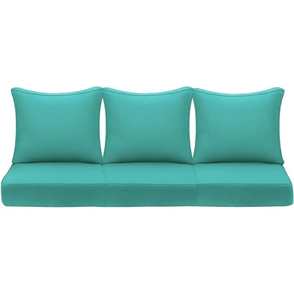 

24x24 Inch Waterproof Outdoor Patio Seat Cushions with Deep Seat and Back Support for Chair and Sofa (Set of 3, Green)