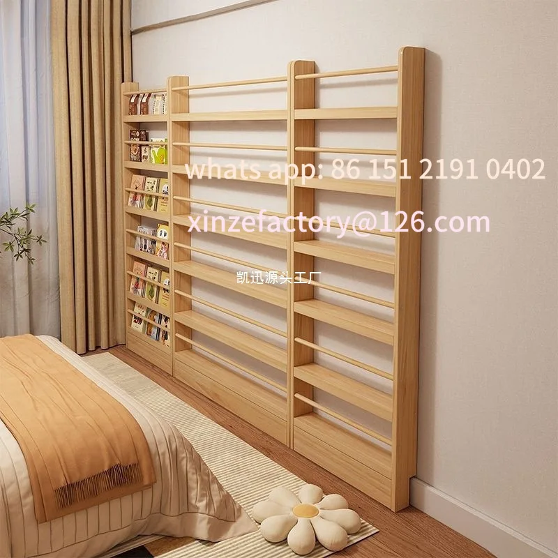 

Customizable door bookshelf shelf solid wood wall hanging wall storage cabinet very narrow