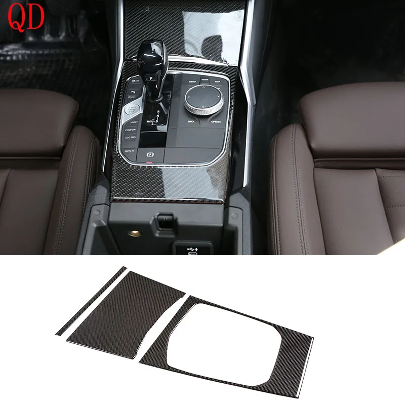 

3 шт., мягкое углеродное волокно для BMW 3 серии G20 G22 2020+, центральная панель управления, декоративная наклейка, аксессуары для салона автомобиля
