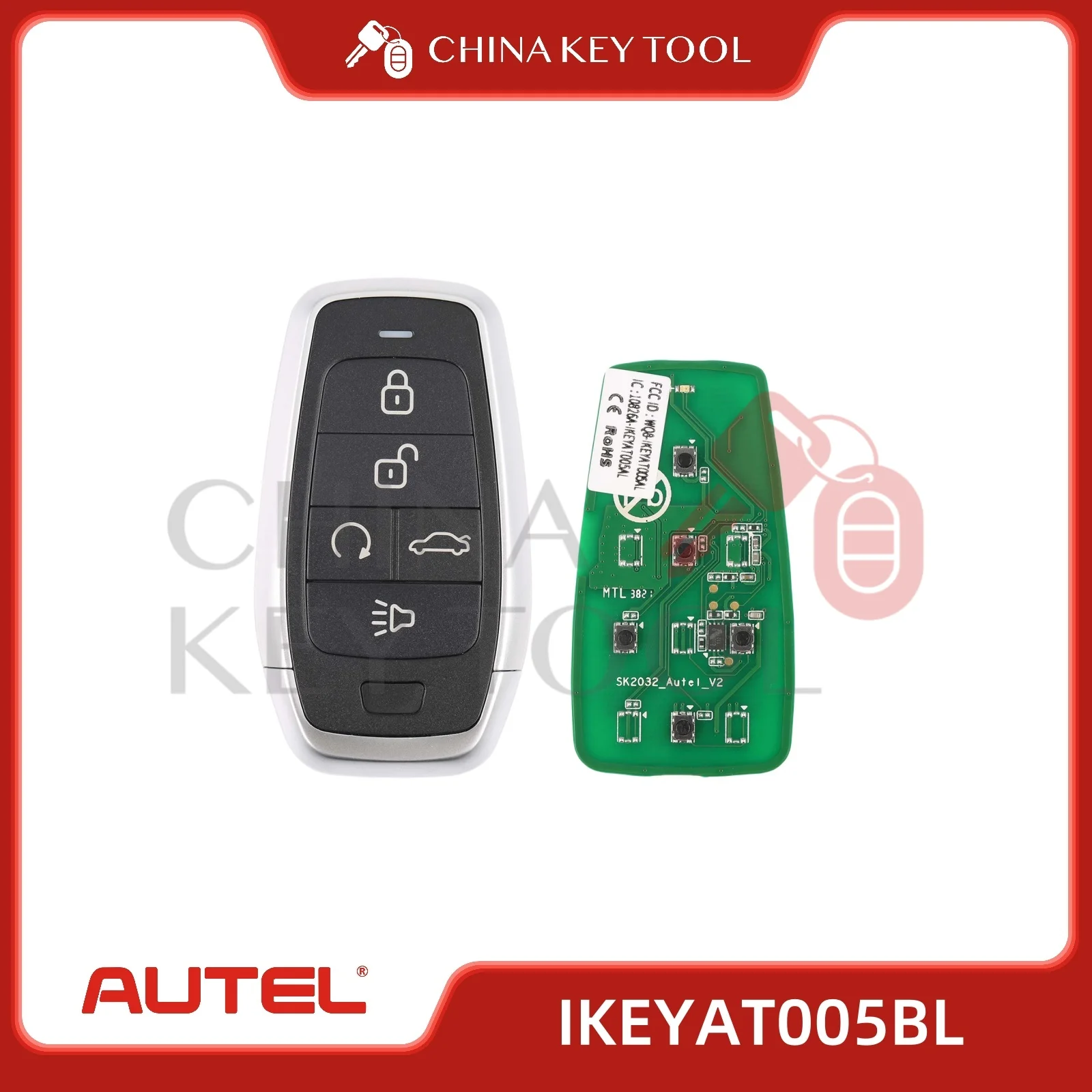 1ชิ้น autel AT005BL iKey มาตรฐานสไตล์ IKEYAT005BL 5ปุ่มสากลสมาร์ทคีย์สำหรับ autel สมาร์ทคีย์สำหรับ KM100 IM508 IM608