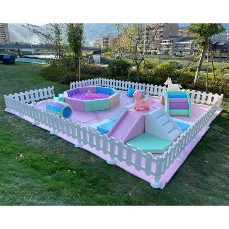 

Macaron Playground Equipment Soft Play Set with Ball Pit