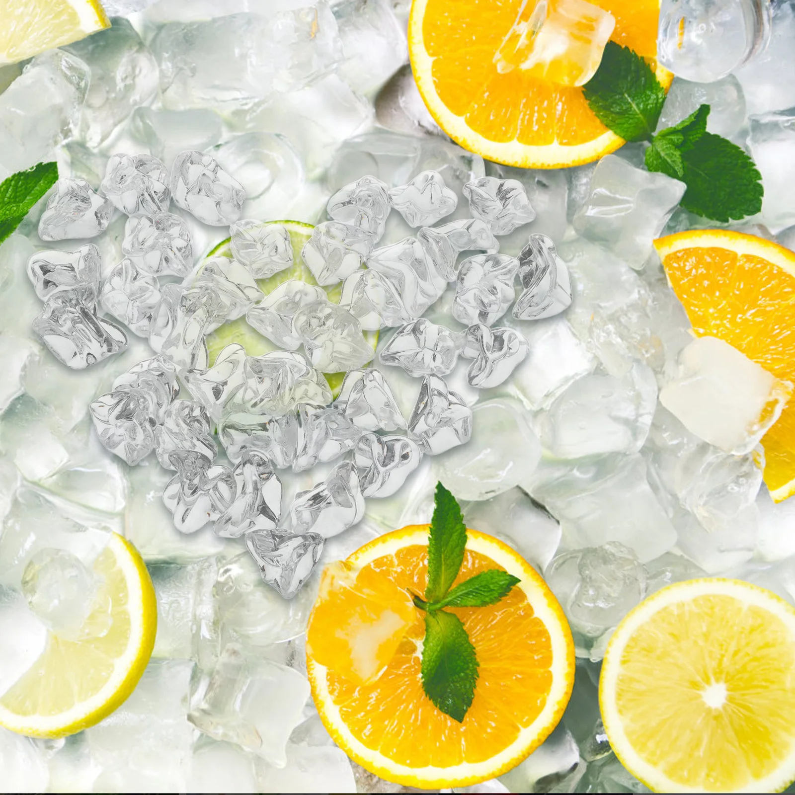 

100Pcs Clear Fake Ice Cubes Reusable Plastic for Photo Props Table Scatter Vase Fillers Decorations Plastic Gemstones